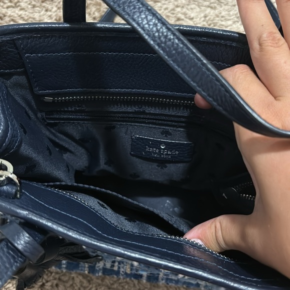 blue tweed kate spade crossbody bag - Picture 5 of 7